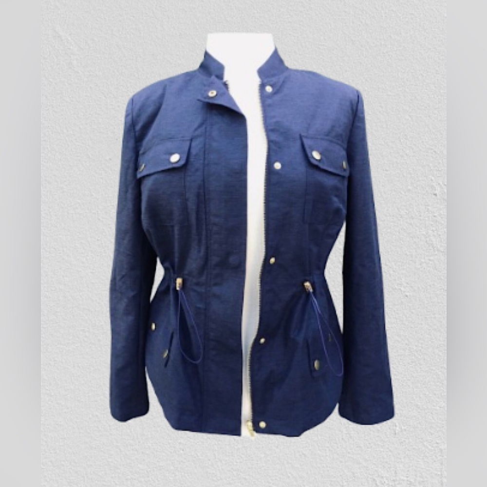 Valerie Bertinelli Navy Silk Jacket fully lined. Size M